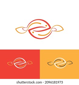 Fish swimming vector logo design