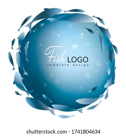 Fish swirl logo design template for fish merchant or seafood restaurant. Vector illustration.