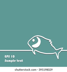 Fish symbol background,Flat design, can be add text, vector illustration