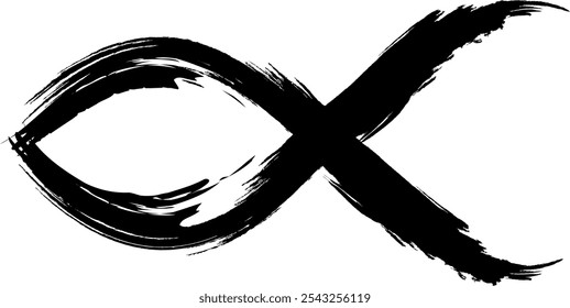 Fish symbol Christianity. Symbol faith and fellowship with God. Identification sign between Christian believers. Baptism and purification. Spiritual nourishment through faith and teachings Christ.