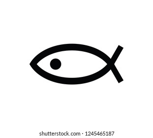 Fish symbol flat icon 