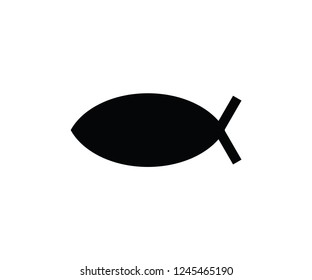 Fish symbol flat icon 