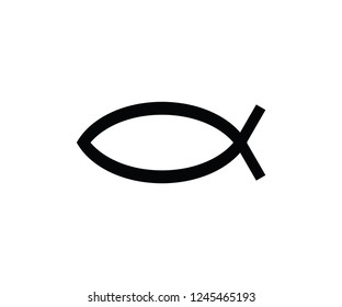 Fish symbol flat icon 