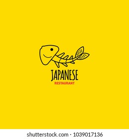 Fish symbol. Fresh seafood logo template design. Vector illustration. Logo template sushi, restaurant, bar, food, brand, branding, logotype, company, corporate, 
identity. 