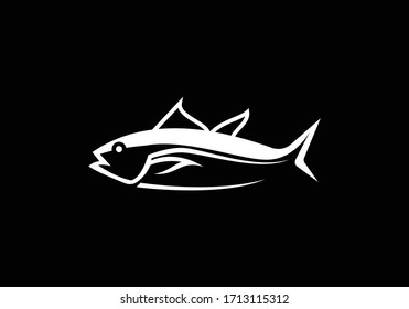 Fish symbol. Fresh seafood logo template design. Fishing logo.