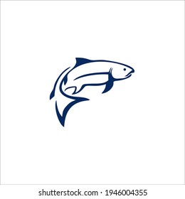 Fish Symbol. Seafood Restaurant Logo. Vector Illustration.