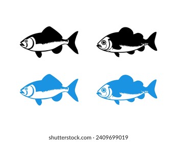 Fish symbol silhouette. fish icon vector template