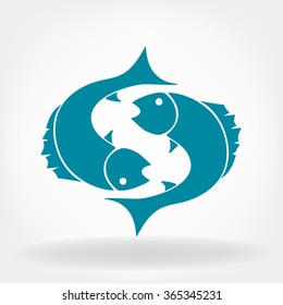 Fish symbol. Vector illustration.