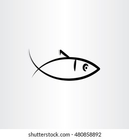 fish symbol vector illustration black icon emblem