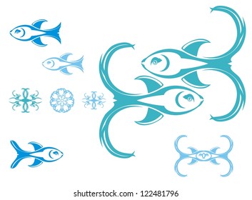 Fish symbols, vector