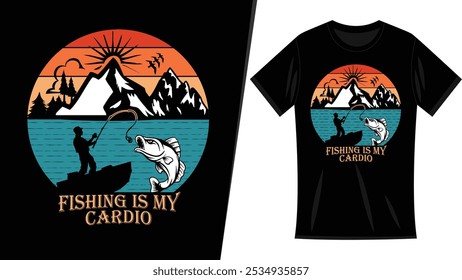 Diseño de camiseta de pescado, camiseta de pesca