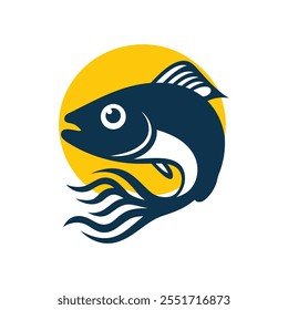 fish t shirt logo design