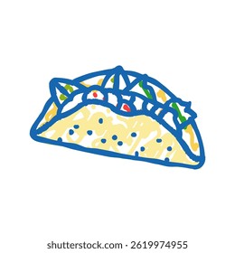 fish taco sea cuisine doodle icon sketch vector. fish taco sea cuisine sign. isolated symbol illustration