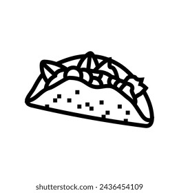 icono de línea de cocina de mar de taco de pescado vector. signo de cocina de mar de taco de pescado. símbolo de contorno aislado ilustración negra