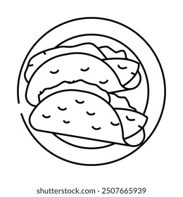 fish taco sea cuisine line icon vector. fish taco sea cuisine sign. isolated contour symbol black illustration