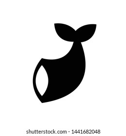 Fish tail icon design black icon