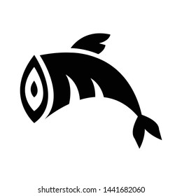 Fish tail icon design black icon