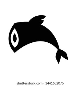 Fish tail icon design black icon