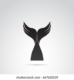 Fish tail icon isolated on white background. Vector art.