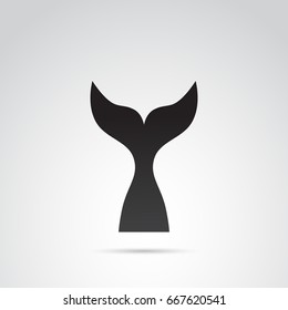 Fish tail icon isolated on white background. Vector art.