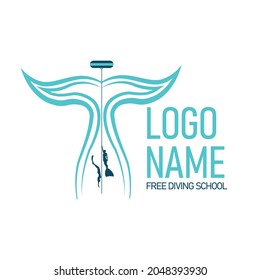 A fish tail logo blue color