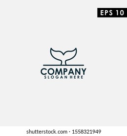 Fish Tail Logo Design Modern Vector Template. Whale Tail. Vector Illustration