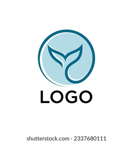 fish tail logo with flat and modern design concept