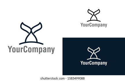 Fish and fish tail logo icon design template elements. Simple minimalist template graphic illustration. Creative vector emblem, for icon or design concept.