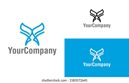 Fish and fish tail logo icon design template elements. Simple minimalist template graphic illustration. Creative vector emblem, for icon or design concept.