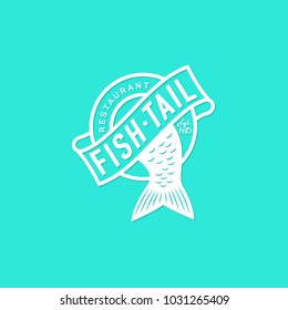 Fish tail logo. Seafood restaurant.

