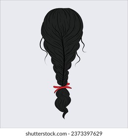 fish tail long black tail with red clip 