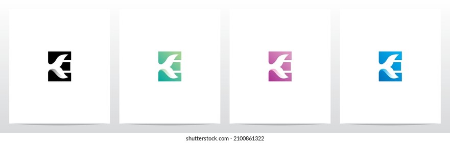 
Fish Tail On Letter Logo Design E