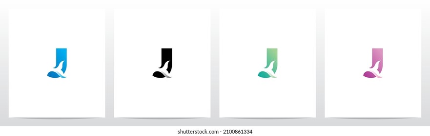 
Fish Tail On Letter Logo Design J
