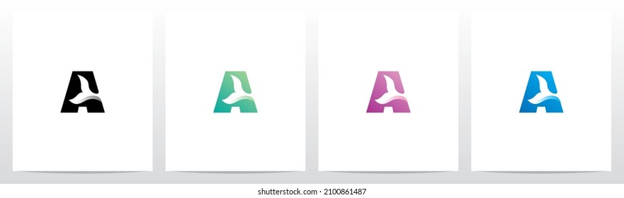 
Fish Tail On Letter Logo Design A