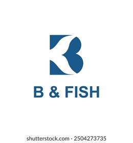 Fish Tail On Letter Logo Design B
