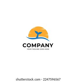 Fisch-Tail auf Logo-Design-Vektorvorlage.