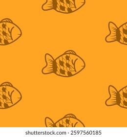 fish taiyaki pattern background. taiyaki japanese cake pattern background. taiyaki seamless pattern.