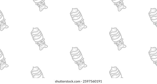 fish taiyaki pattern background. taiyaki japanese cake pattern background. taiyaki seamless pattern.