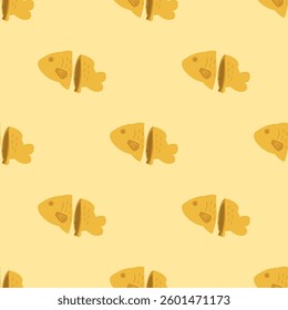 fish taiyaki pattern background. taiyaki japanese cake pattern background. taiyaki seamless pattern background.