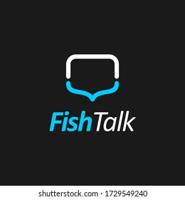 diseño de logotipo de charla de peces