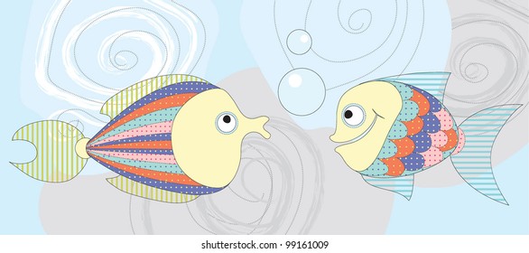 fish talking, vector illustration
