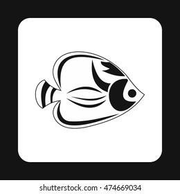 Fish tang icon in simple style isolated on white background. Inhabitants aquatic environment symbol