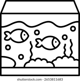 Design de ícone de estilo preenchido de tanque de peixe
