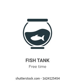 Fish tank glyph icon vector on white background. Flat vector fish tank icon symbol sign from modern free time collection for mobile concept and web apps design.