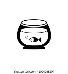 Fish tank with Goldfish Vector icon on white background