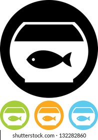 Fish Tank With Goldfish Vector Icon