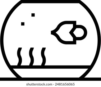 fish tank icon. Thin linear style design isolated on white background