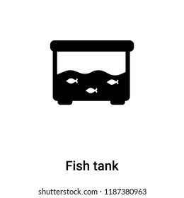 Fish tank icon vector isolated on white background, logo concept of Fish tank sign on transparent background, filled black symbol