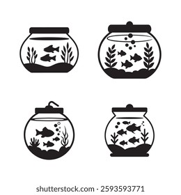 Fish Tank Icons set. Editable vector icon. Perfect for web and app interfaces, presentations, info graphics, etc.
