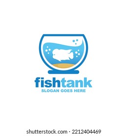 Fish tank logo design vector